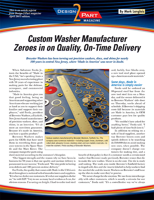Brewster Washers D2P Article
